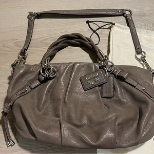 Coach Madison Flint Leather Pleated Patent Leather Juliette Satchel